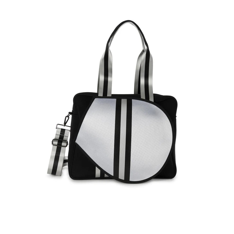 Haute Shore Billie City Tennis Bag - Black/Silver