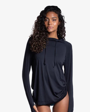 BLOQUV His and Hers Unisex UPF 50+ Hoodie Black