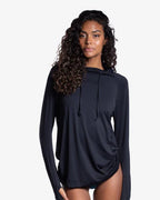 BLOQUV His and Hers Unisex UPF 50+ Hoodie Black