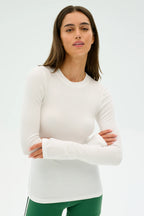 Splits59 Louise Rib Long Sleeve White