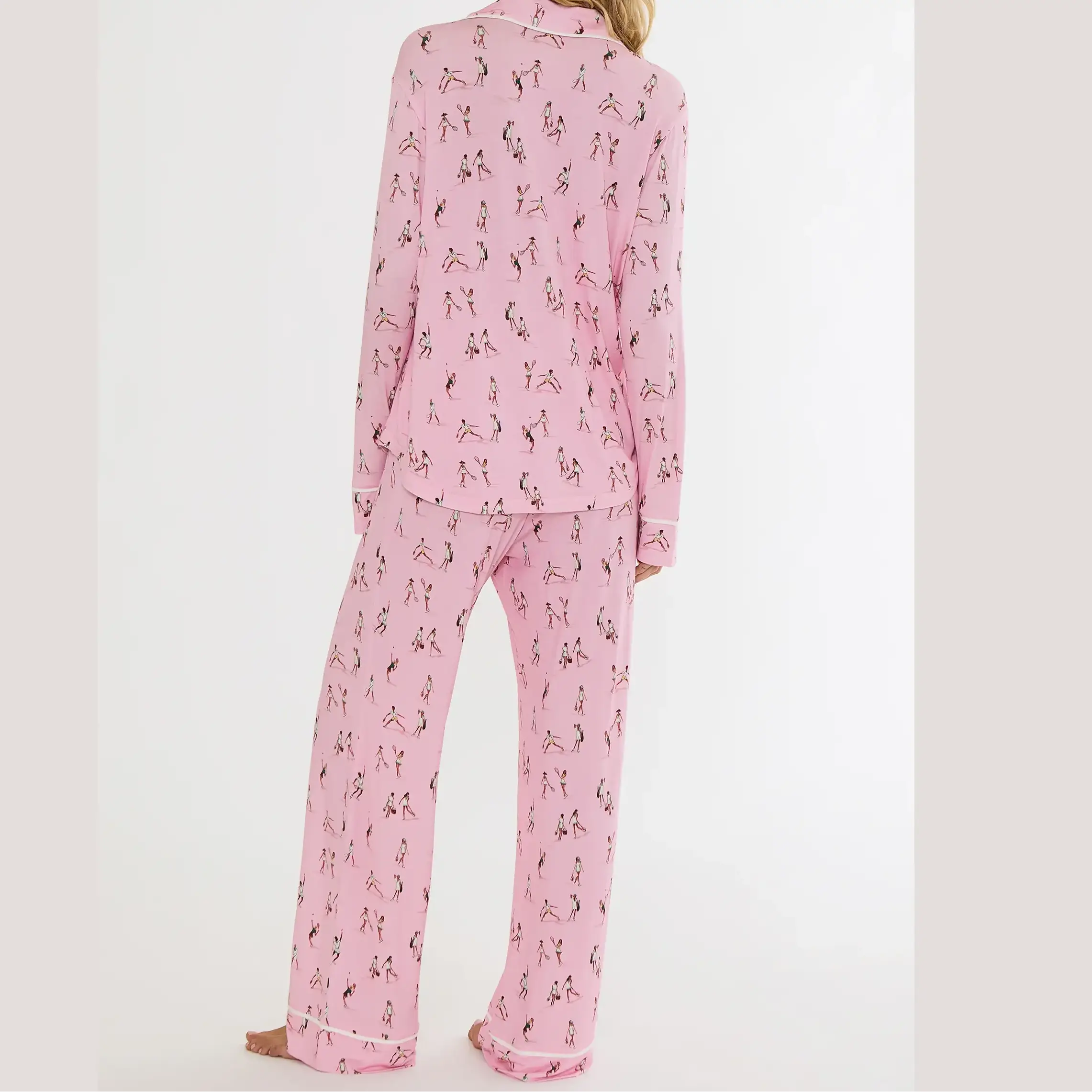 Beach Riot Livy & Connie PJ Set Match Point Pink