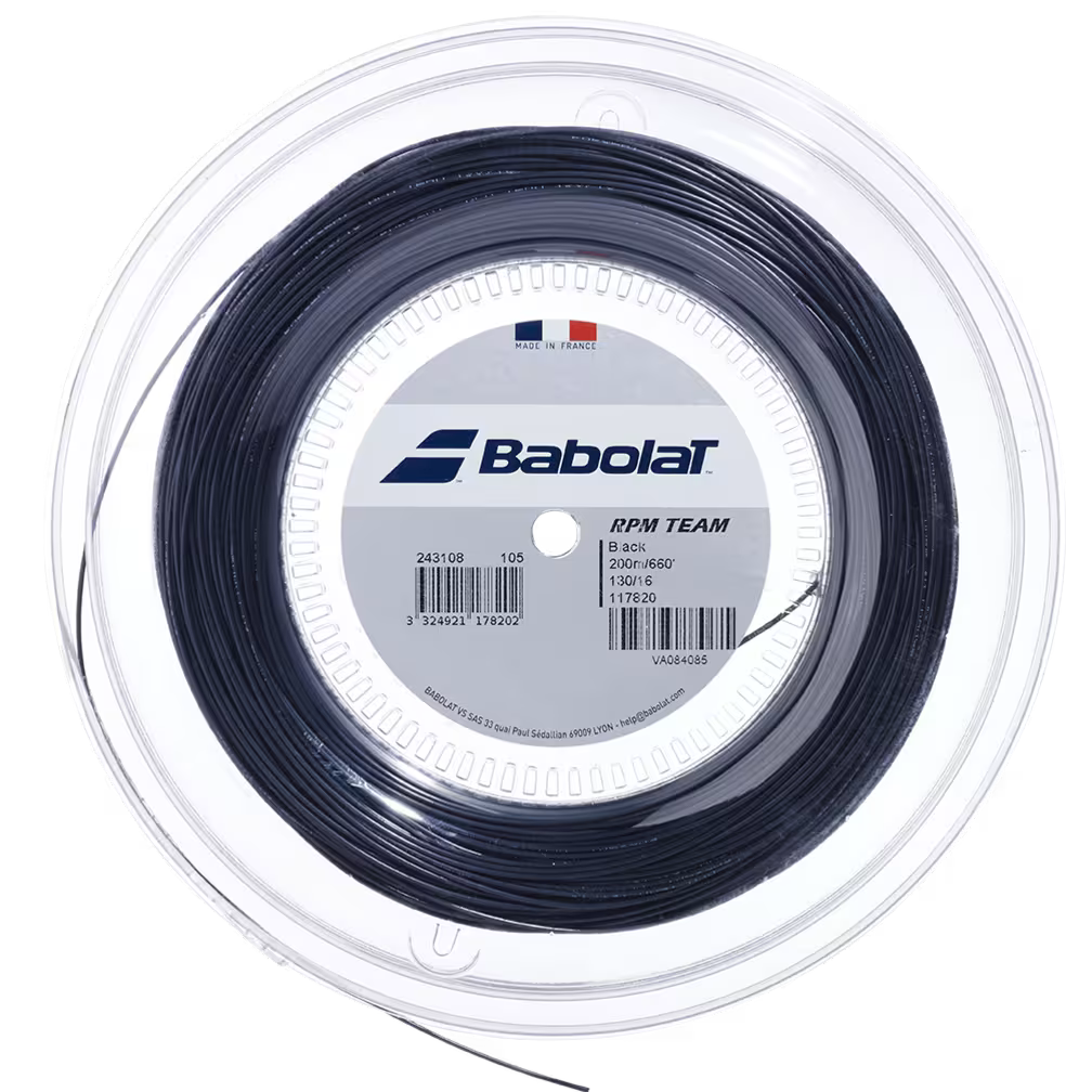 Babolat RPM Team 16g/1.30 660' Tennis String Black REEL