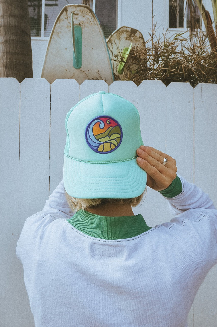 California Sunset Patched Trucker Hat