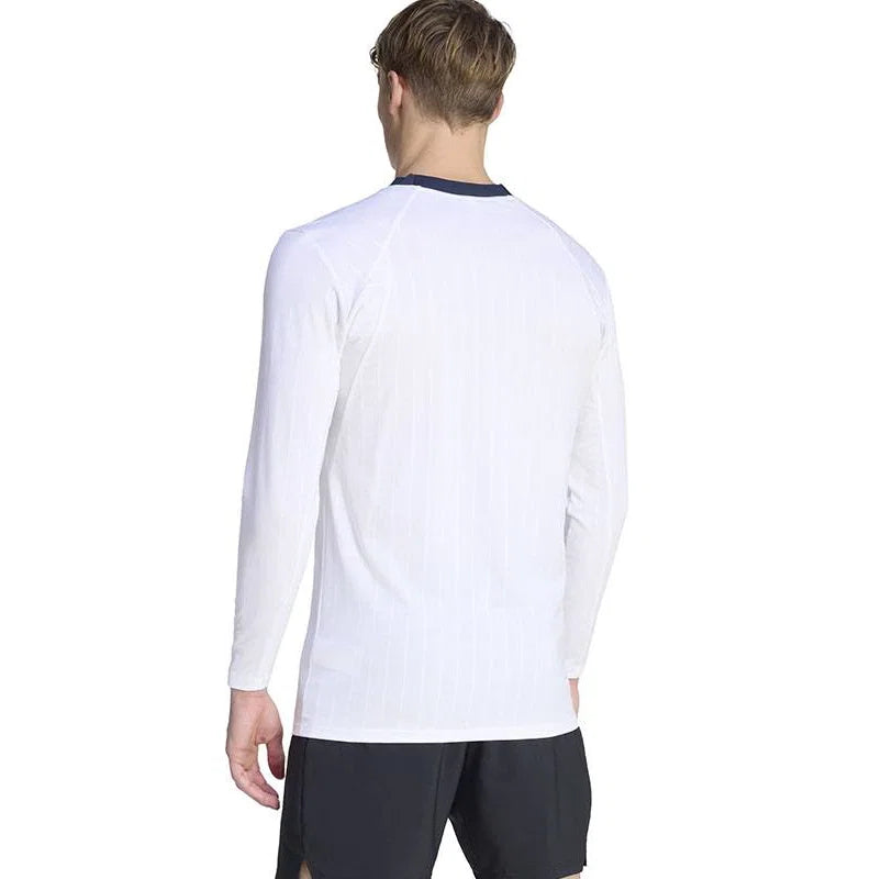 adidas Wow Long Sleeve Men's Tennis Top - Navy, White