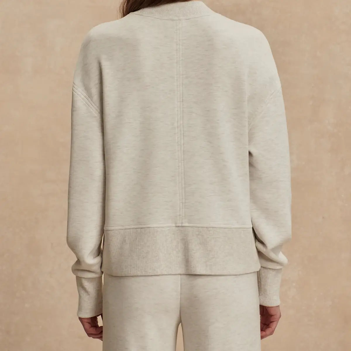 Varley Philippe Crop Sweat - Ivory Marl