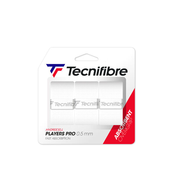 Tecnfibre Players Pro White Overgrip - 3 pack