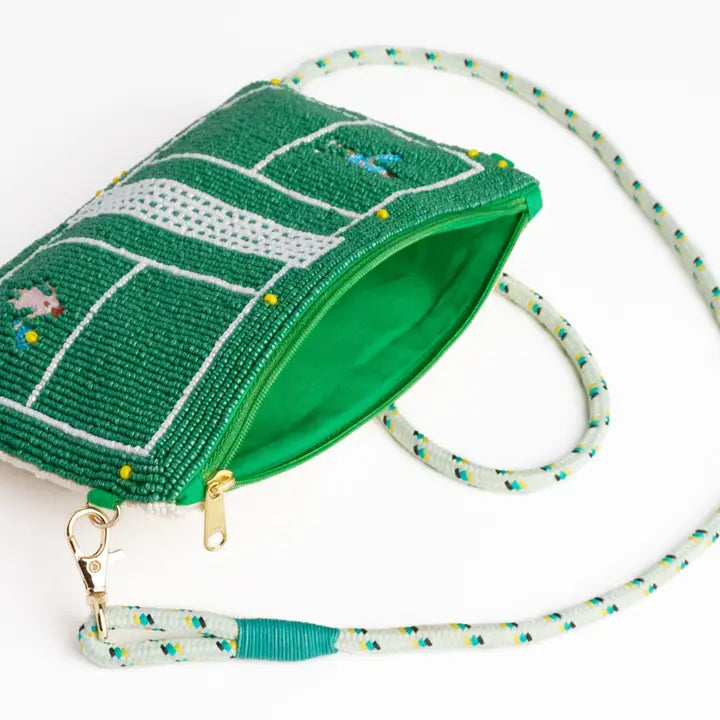 Ink & Alloy Leila Tennis Seed Bead Clutch with Strap