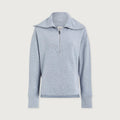 Varley Larson Half Zip Sweat Mid Blue Marl