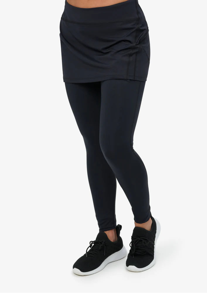 BLOQUV WOMEN'S UPF 50+ SKIRT LEGGINGS BLACK