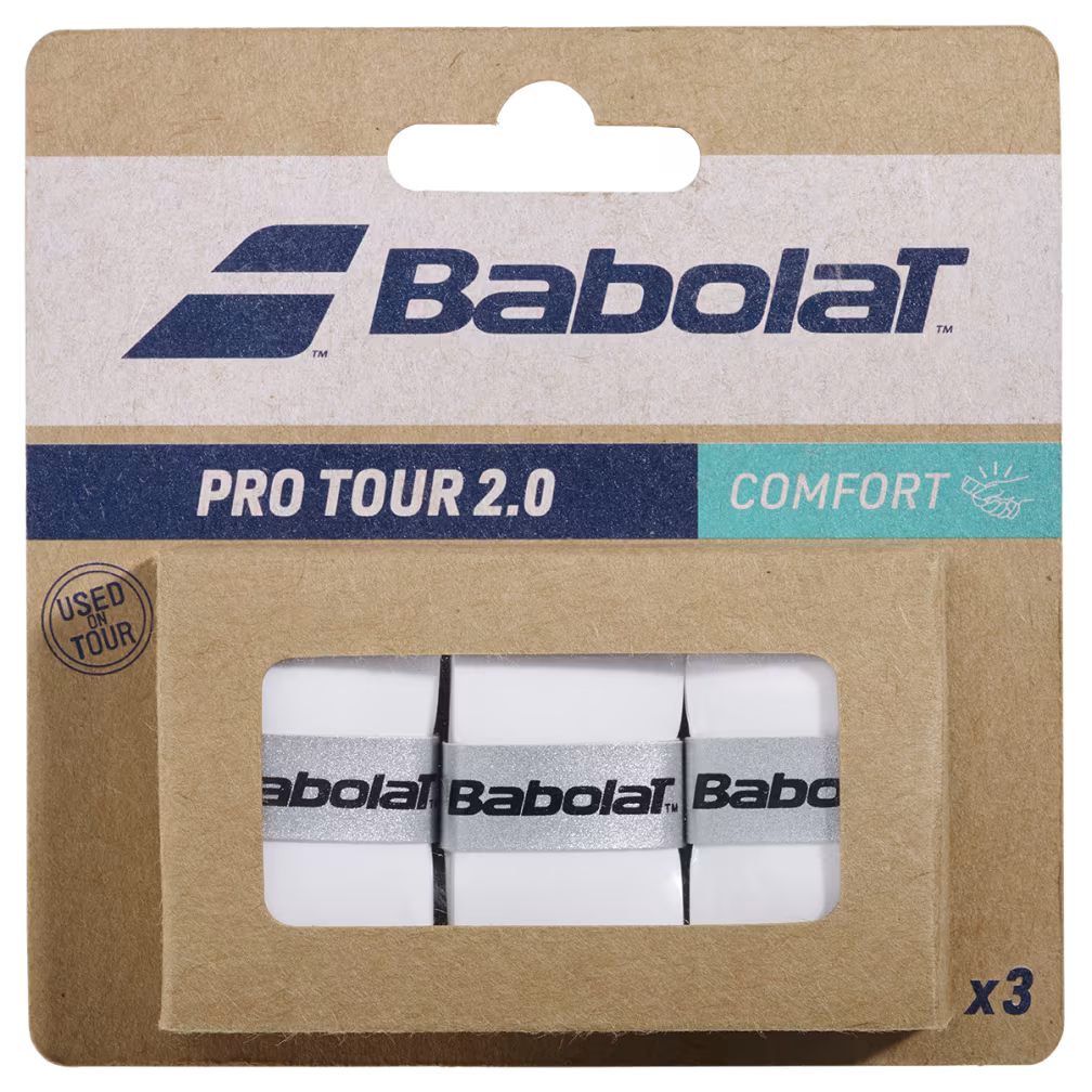 Babolat Pro Tour 2.0 White Overgrip - 3 Pack