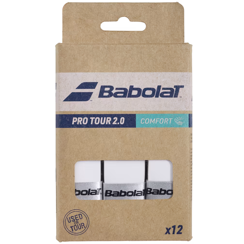 Babolat Pro Tour 2.0 White Overgrip - 12 Pack