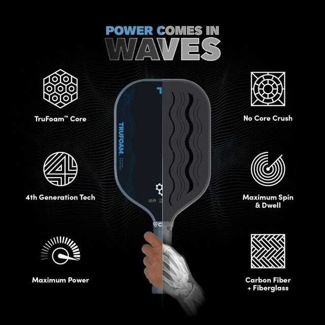 CRBN TruFoam Waves 3 Elongated Pickleball Paddle 14mm