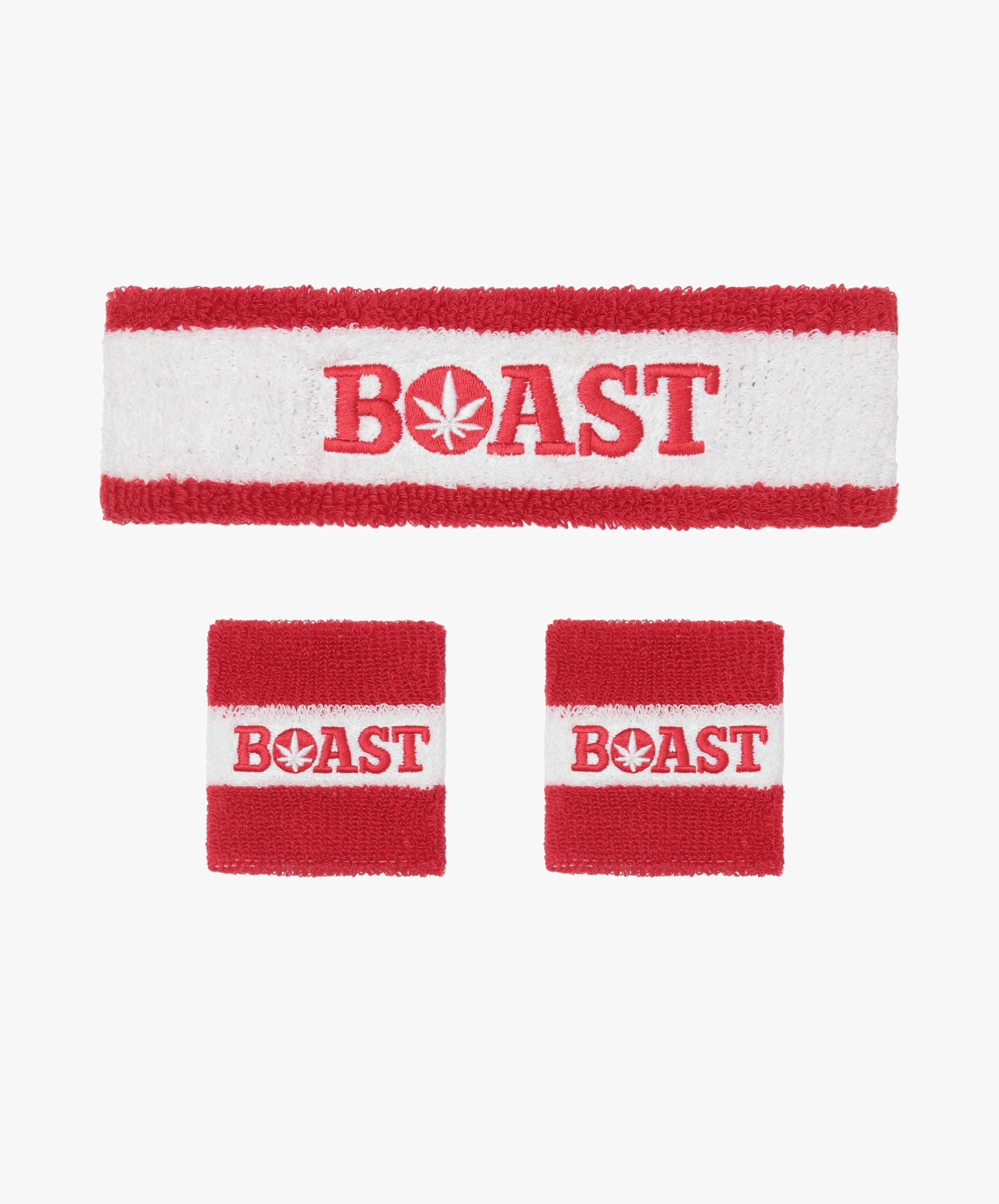 Boast Headband/Wristband Set Red or Blue