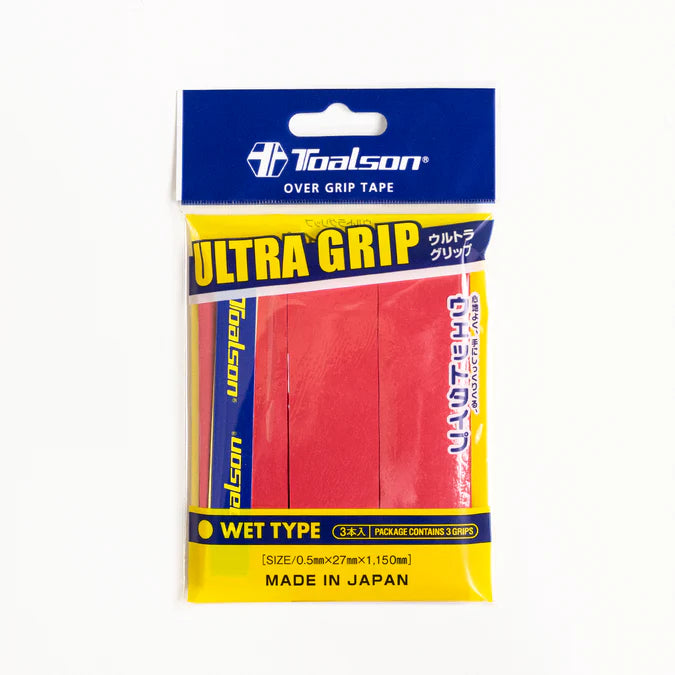 Toalson Ultra Grip 3 Pack Overgrips Red