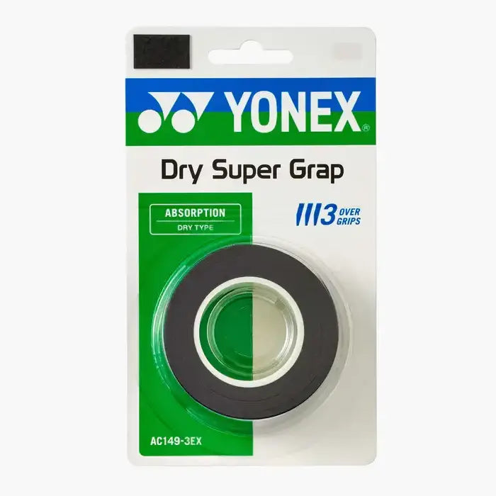 Yonex Dry Super Grap Tennis Overgrip - Black 3 pack