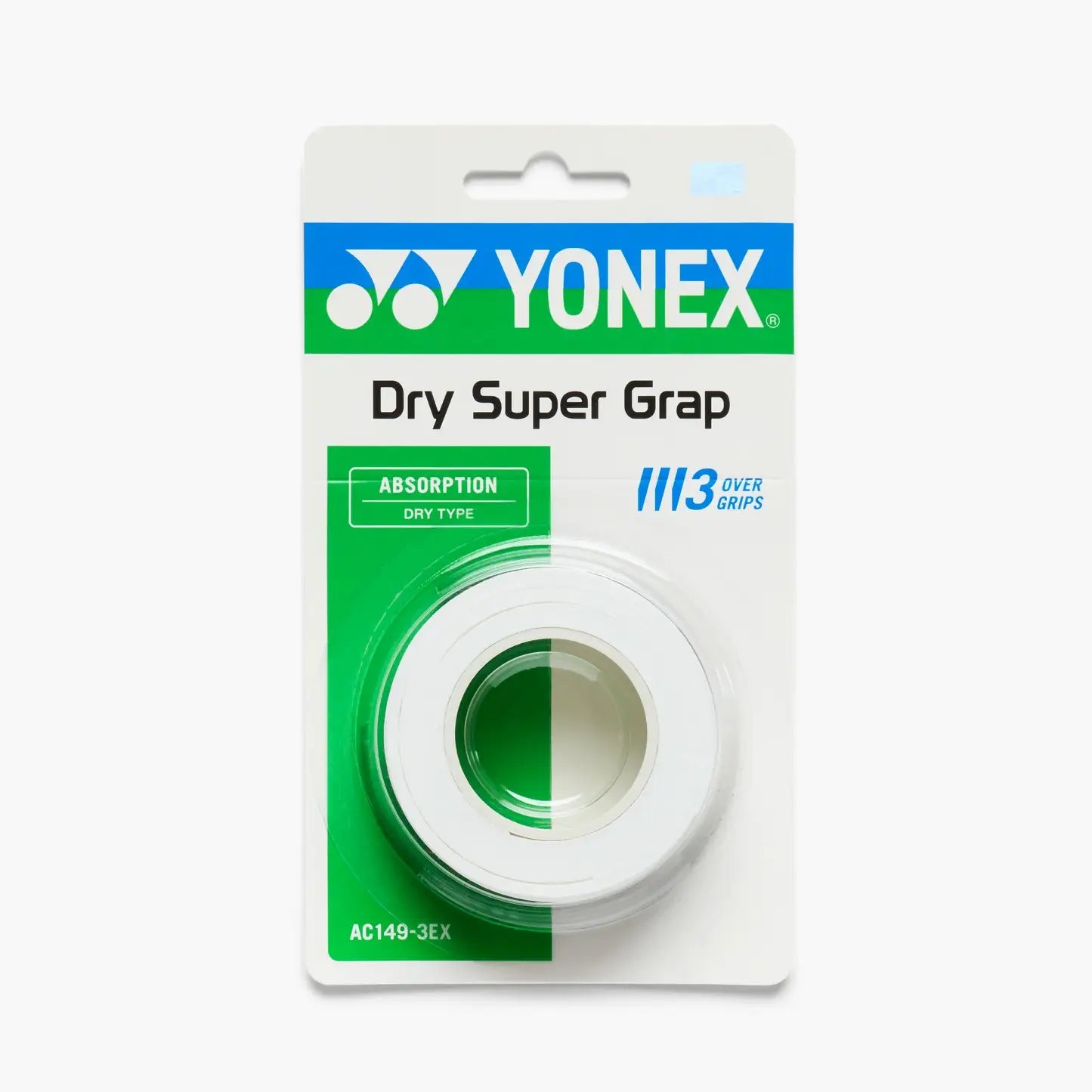 Yonex Dry Super Grap Tennis Overgrip - White 3 pack