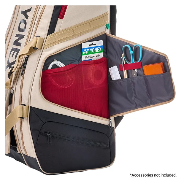 Yonex Gearlogic 9 Pack Tennis Racquet Bag Beige or Black