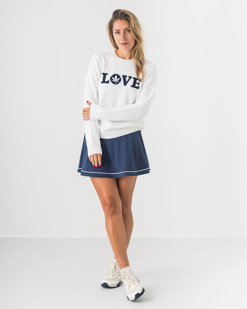 Boast Intarsia "LOVE" Sweater White