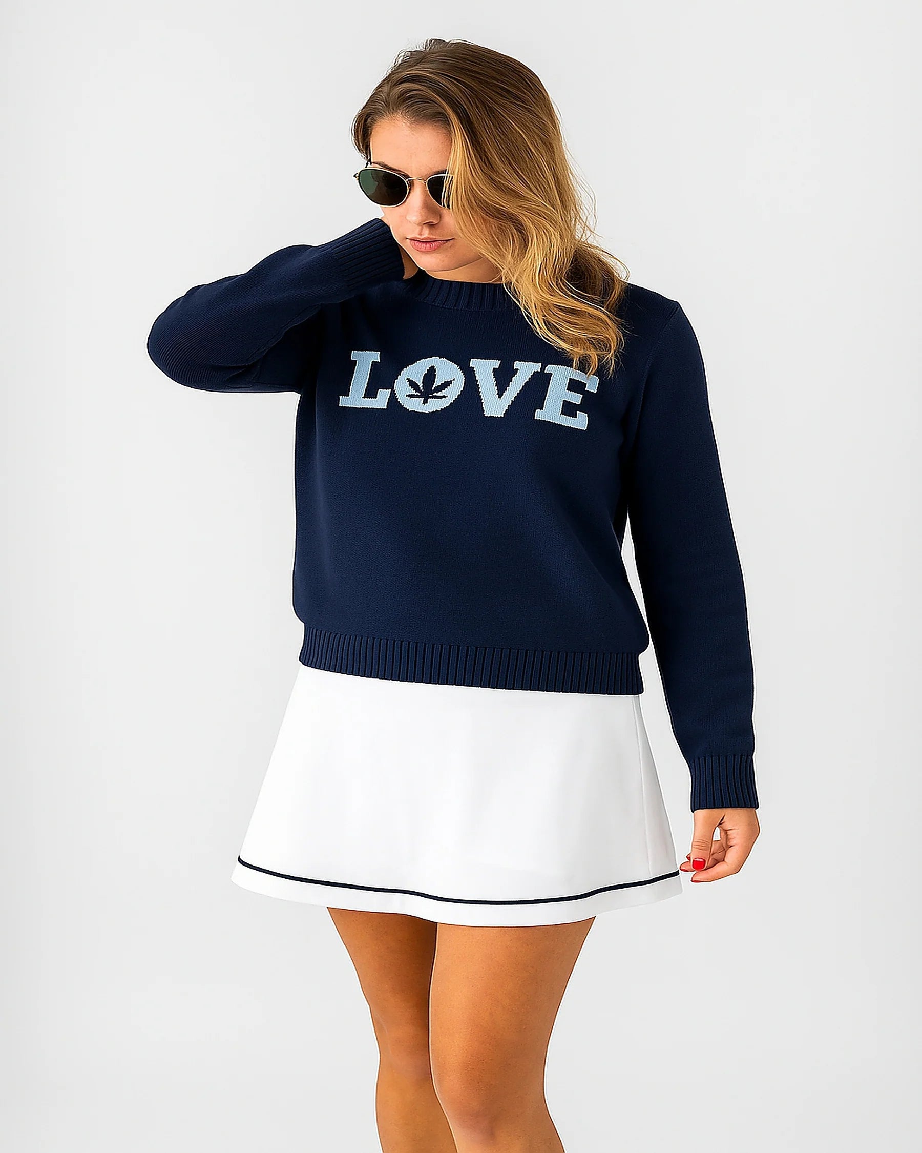 Boast Intarsia "LOVE" Sweater Navy Country Air