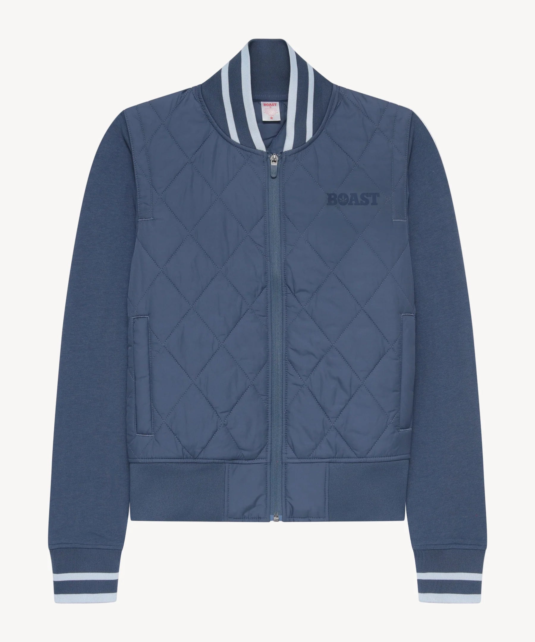 Boast Quilted Varsity Bomber Navy