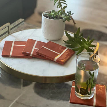 Tennis Court Coaster Set (2 Coasters Per Set)