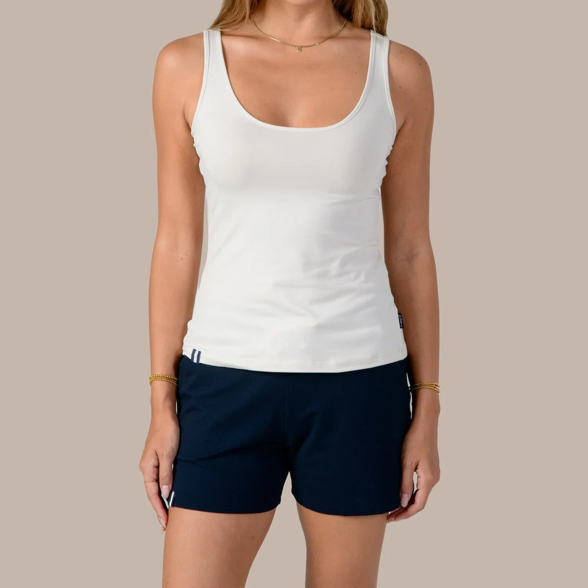 J.Pritchard Women's Drift Tank - Clubhouse White/Pure Black/Moonbeam