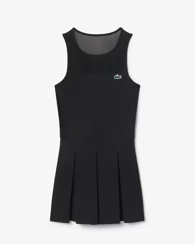 Lacoste Women's Dual Fabric Pleated Stretch Tennis Dress