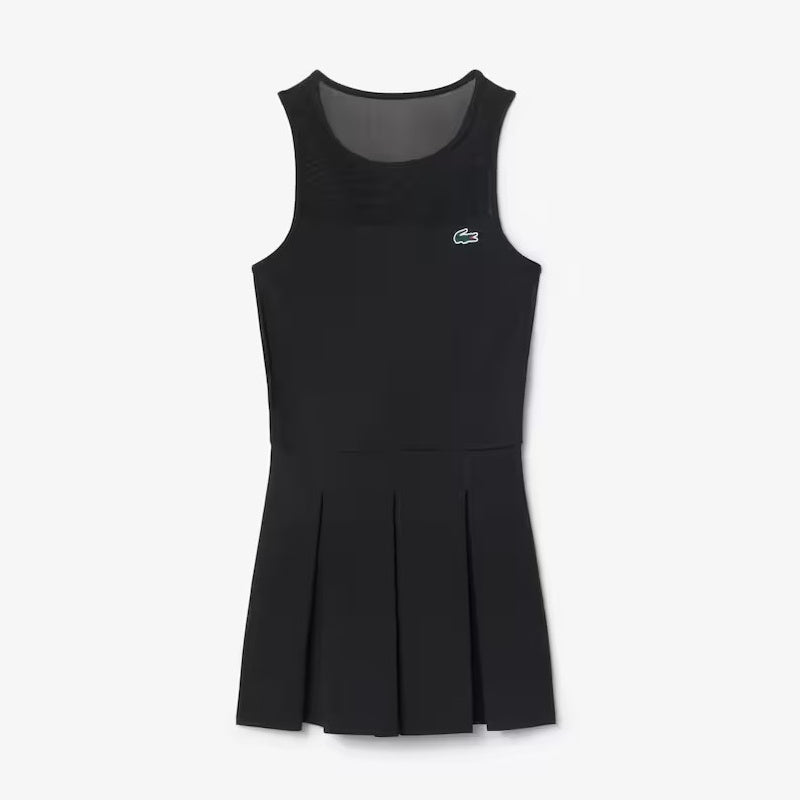 Lacoste Women's Dual Fabric Pleated Stretch Tennis Dress
