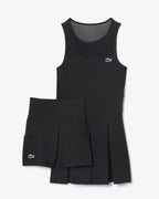 Lacoste Women's Dual Fabric Pleated Stretch Tennis Dress