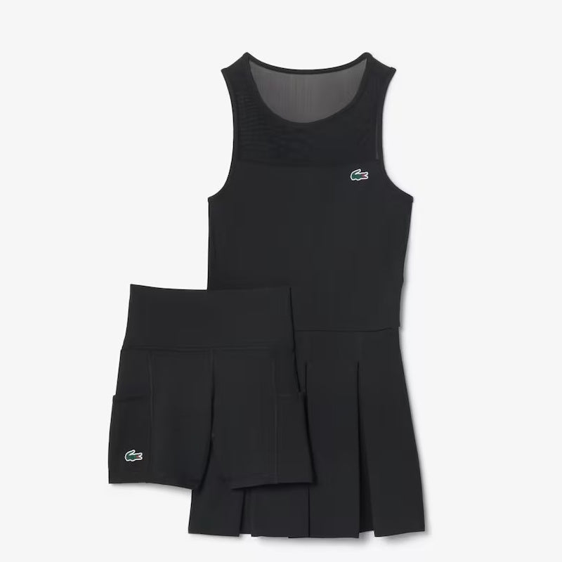 Lacoste Women's Dual Fabric Pleated Stretch Tennis Dress
