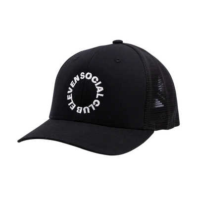 Eleven Social Club - The Circle Trucker Hat - Black/White