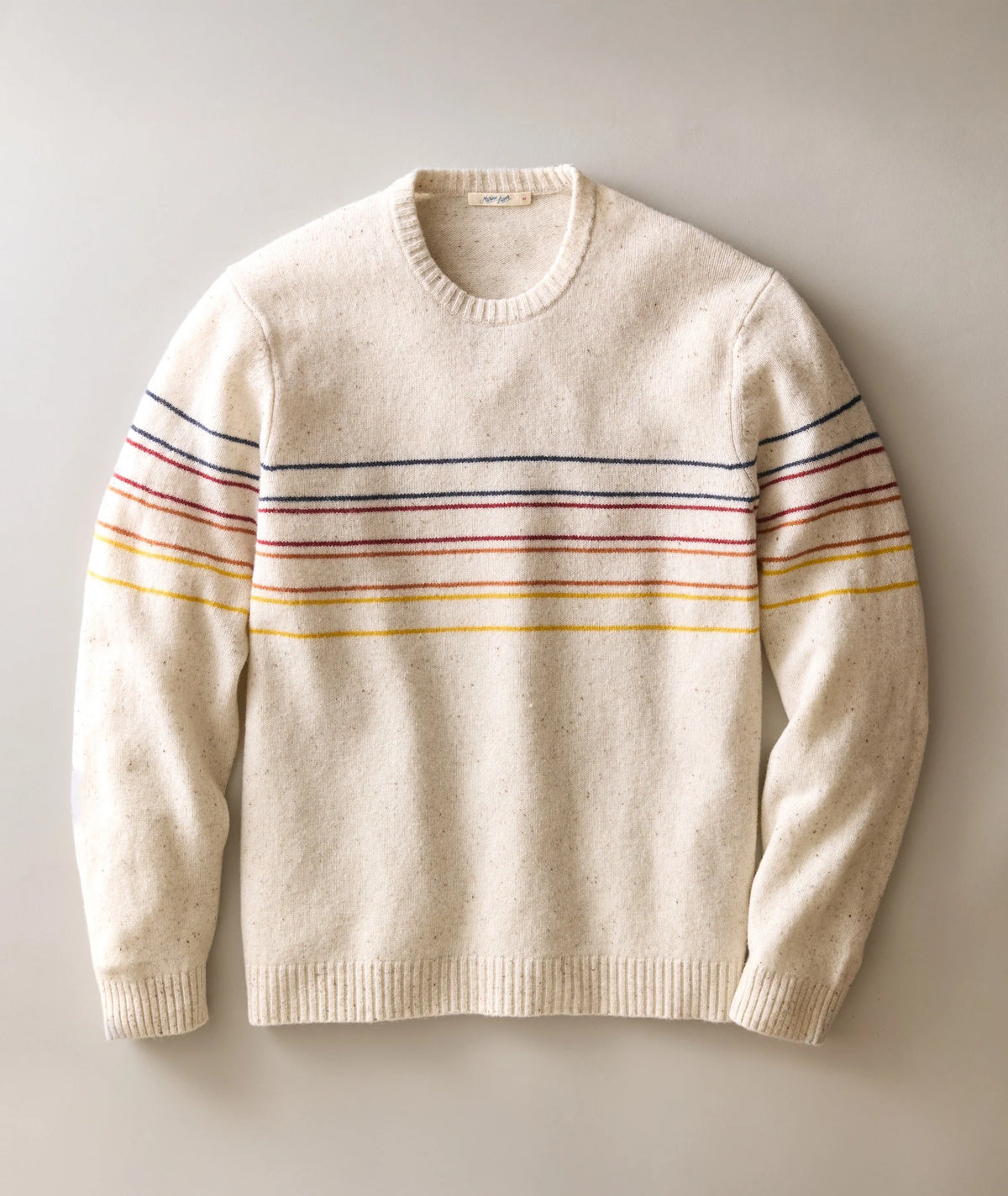 Marine Layer Men's Crew Sweater Snowhill Sunset Stripe