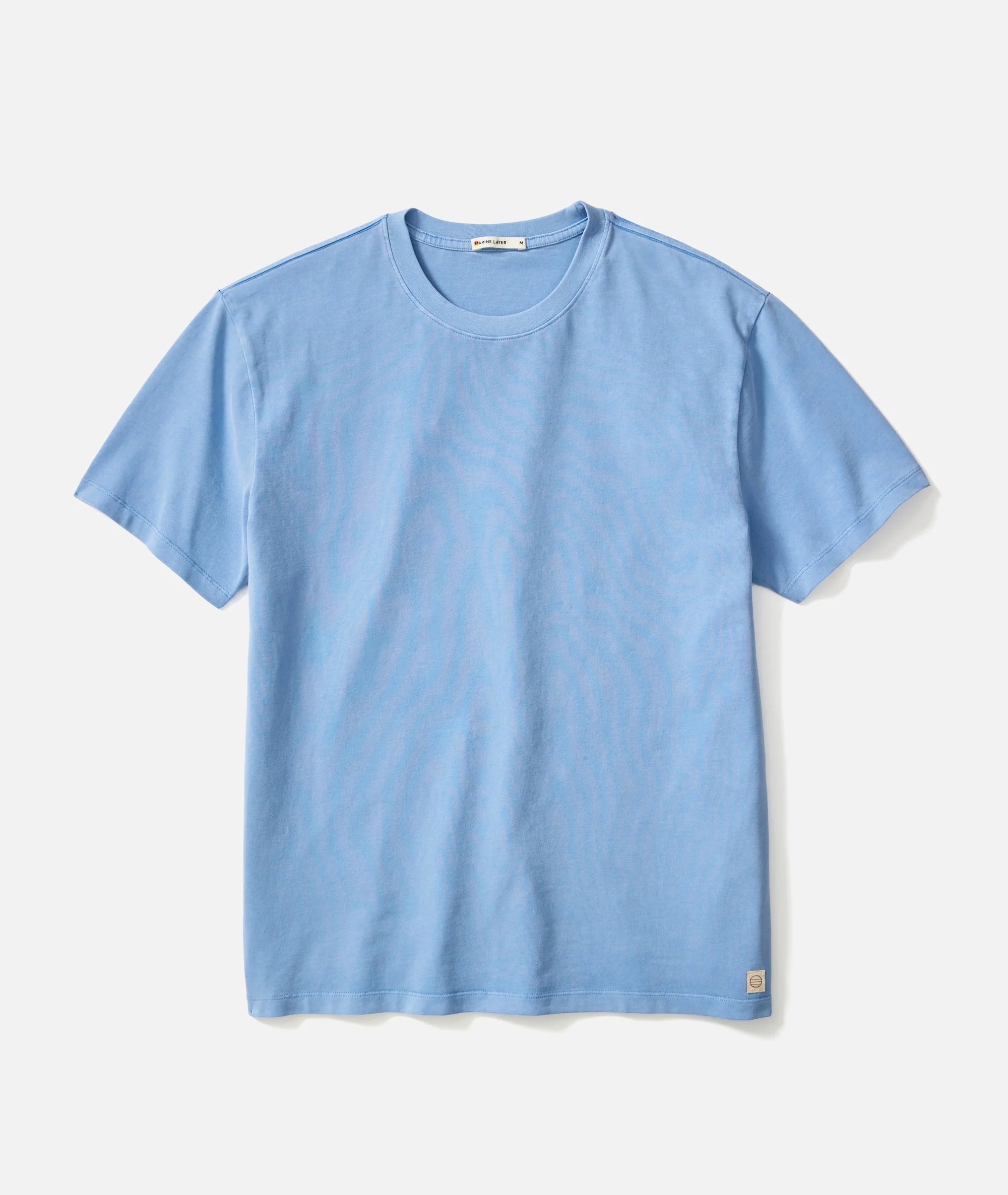 Marine Layer Men's Luxe Jersey Relaxed Tee in Mood Indigo and Coastal Blue