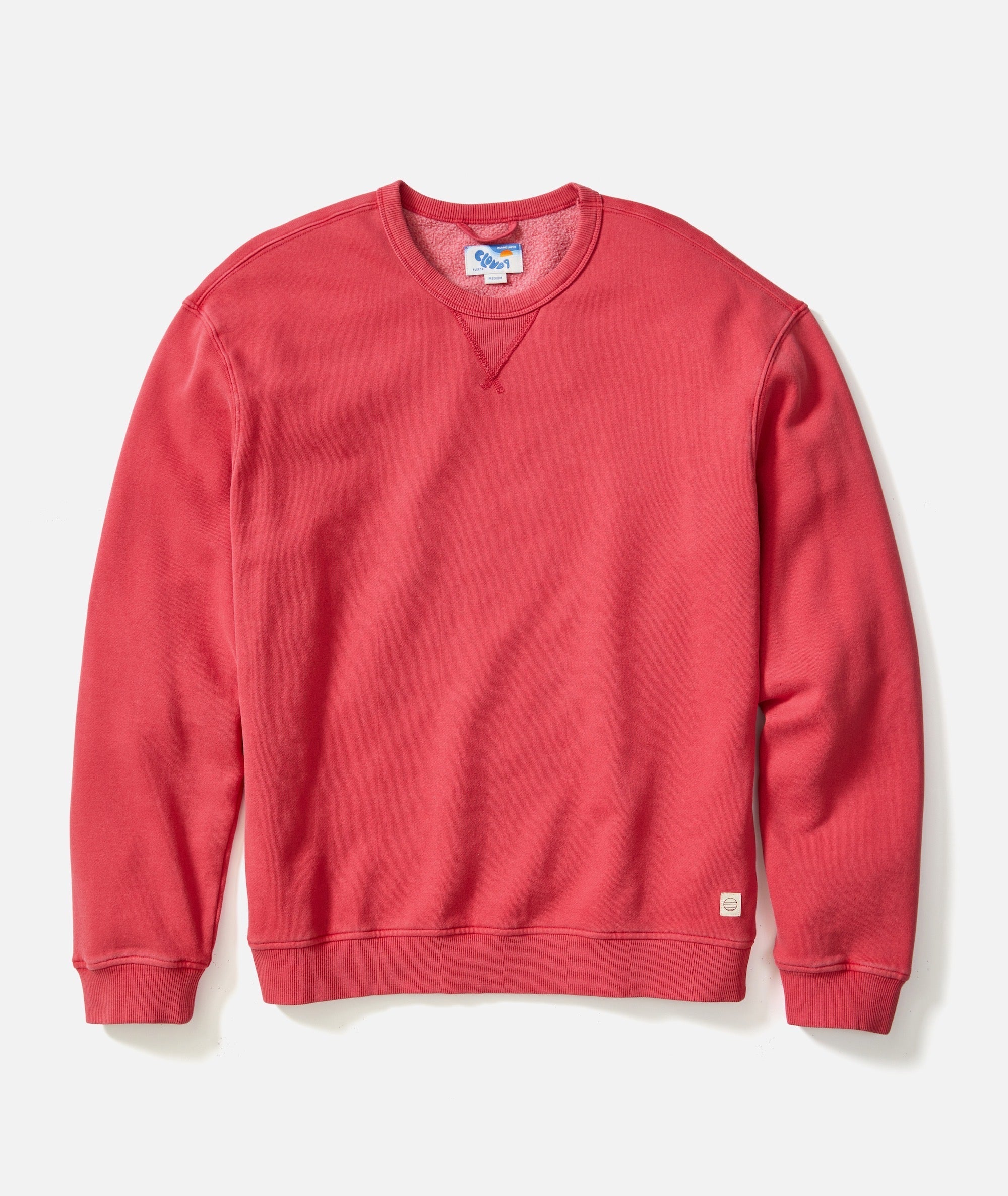 Marine Layer Men's Cloud 9 Fleece Relaxed Crewneck in Baked Apple