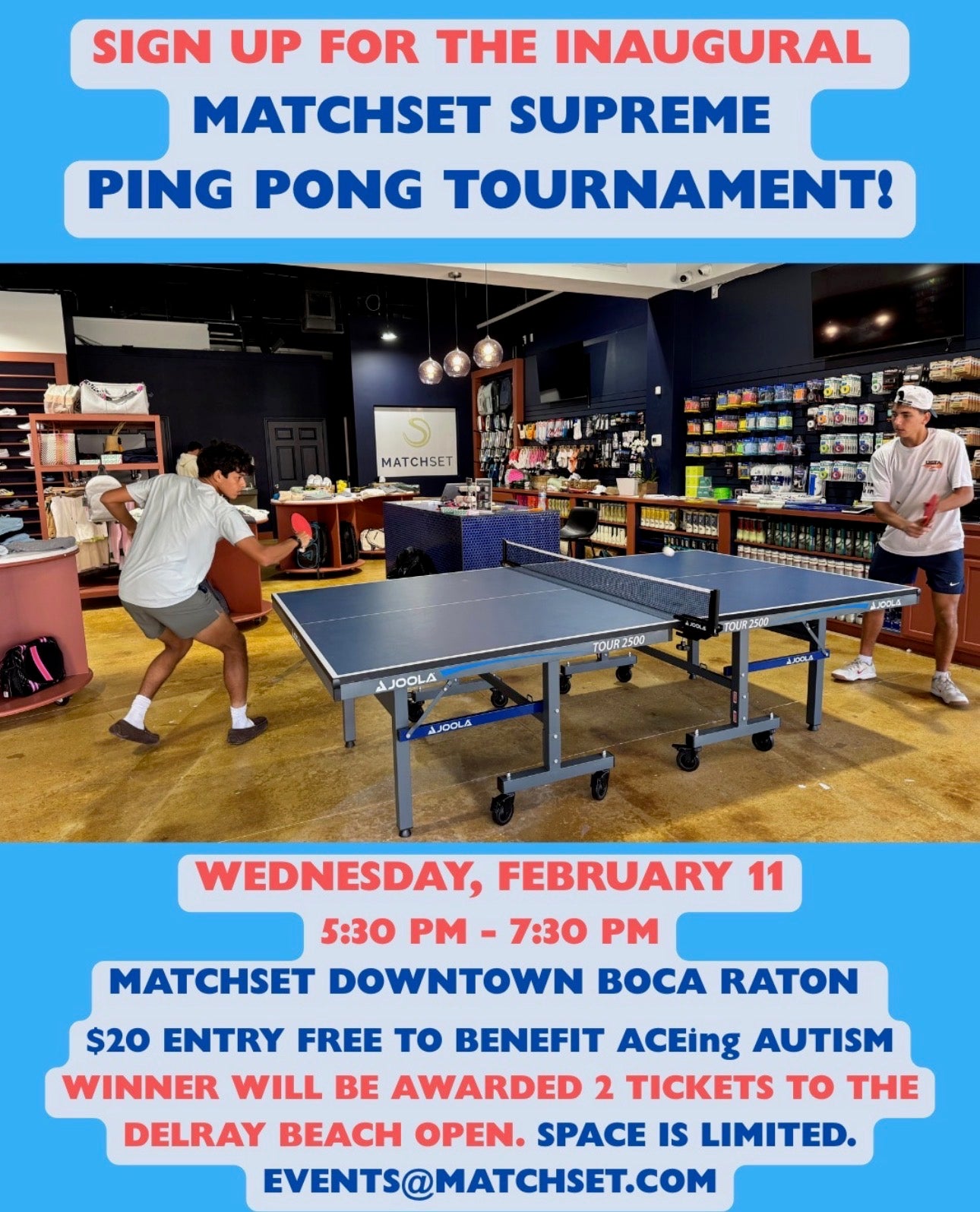 Charity Ping Pong Tournament Entry Fee 2/11