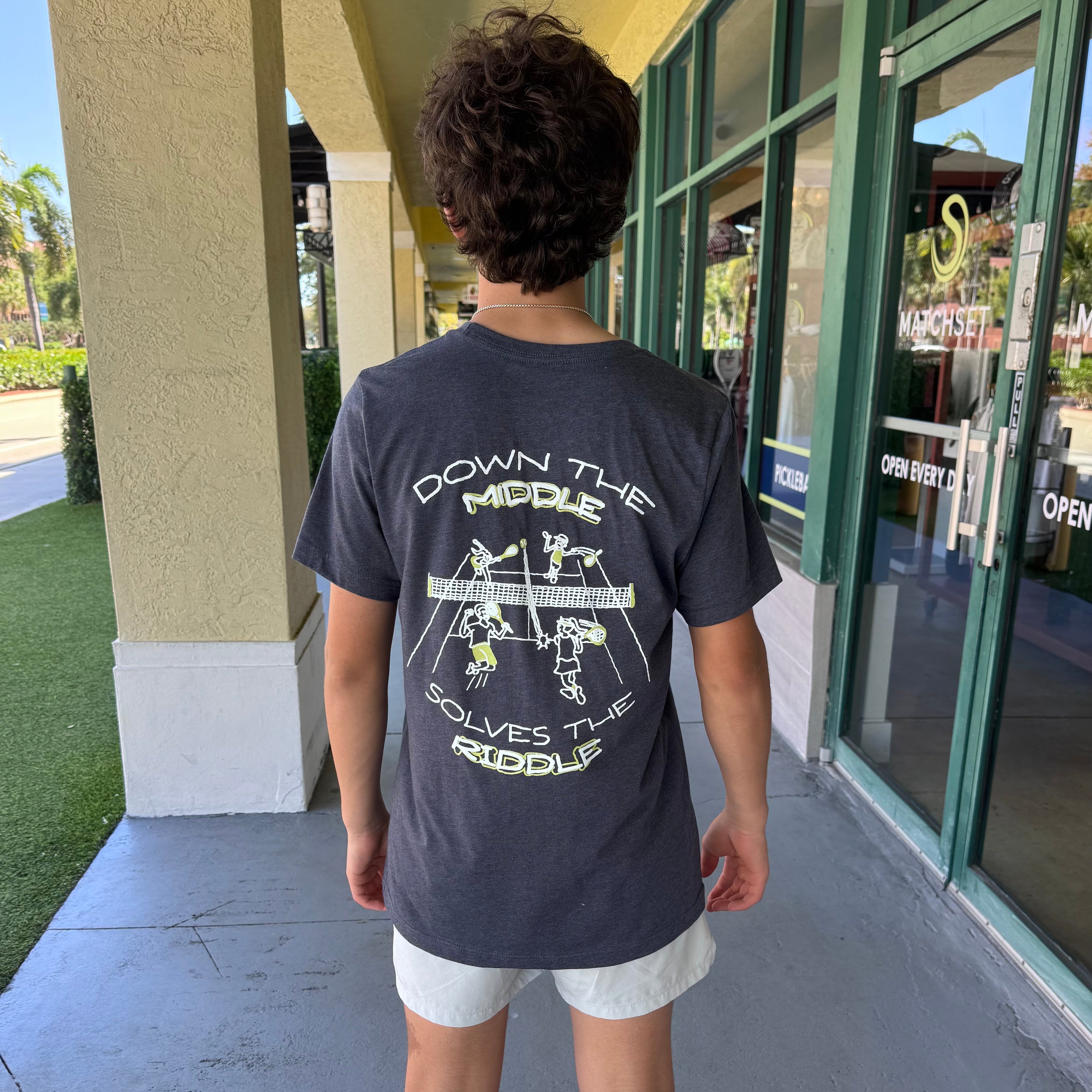 Matchset X Ace The Moon "Down the Middle" Tee Navy