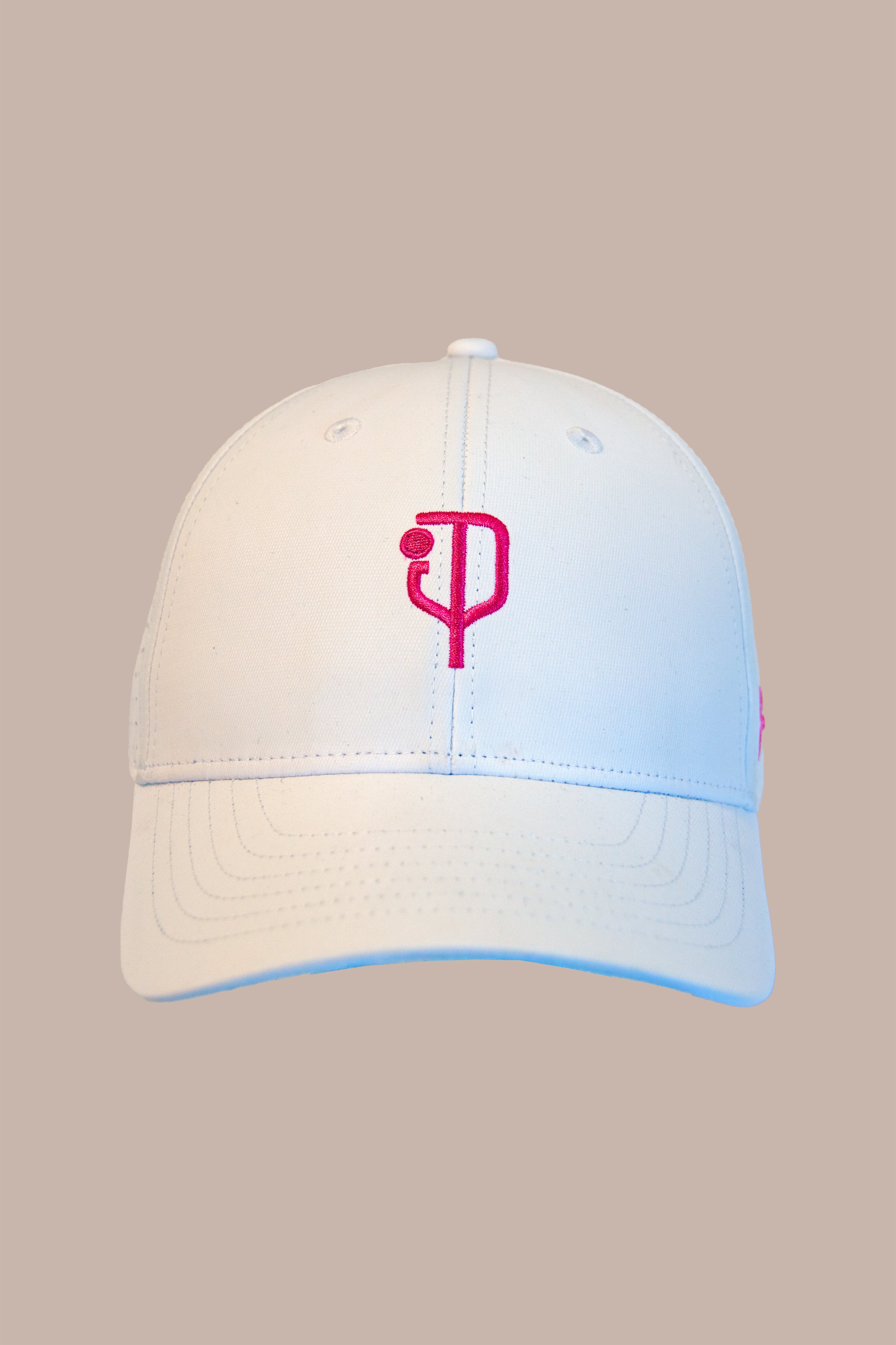 J.Pritchard Unisex Courtside Performance Hat - Clubhouse White & Fuchsia/Clubhouse White/Bainbridge Blue