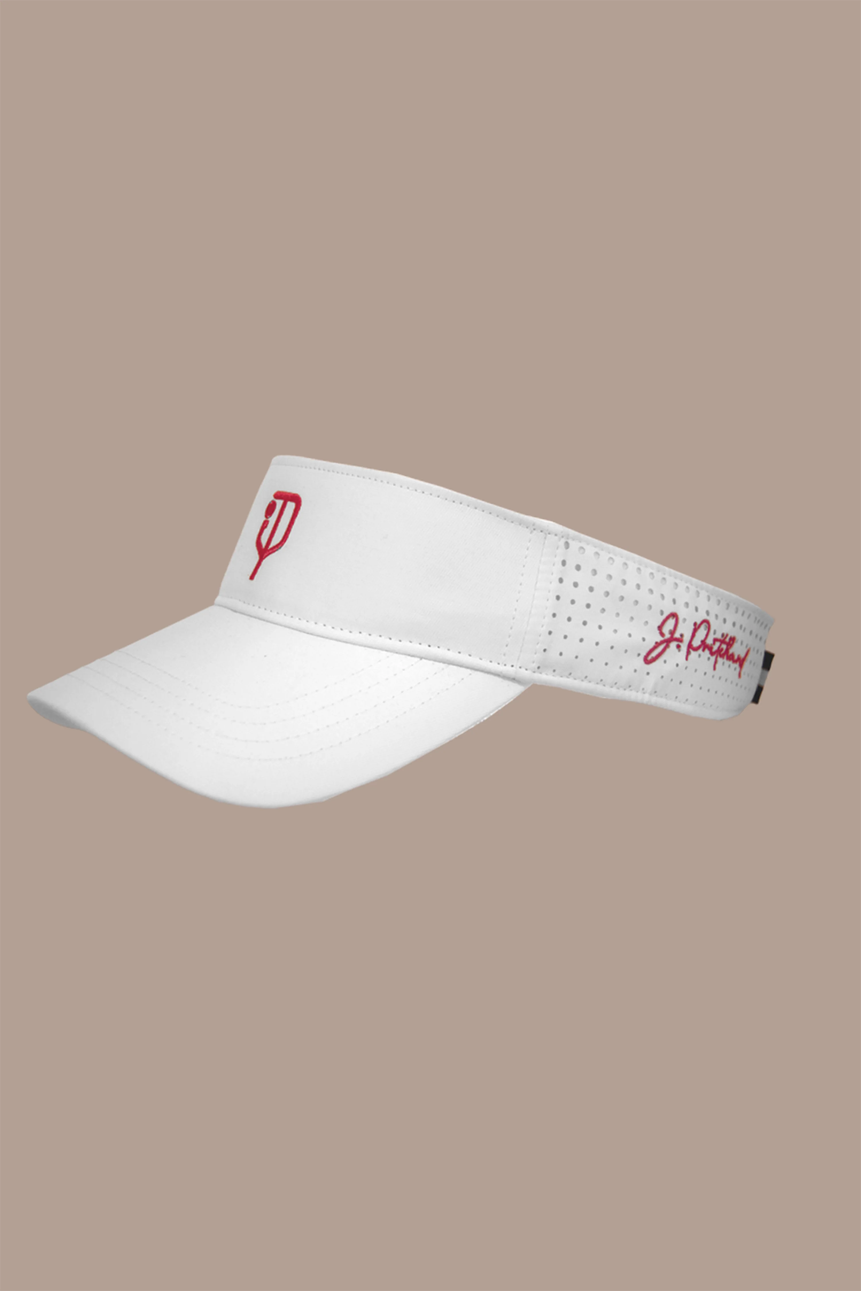 J.Pritchard Courtside Performance Visor - Clubhouse White & Fuchsia/Clubhouse White/Bainbridge Blue/Pritchard Green
