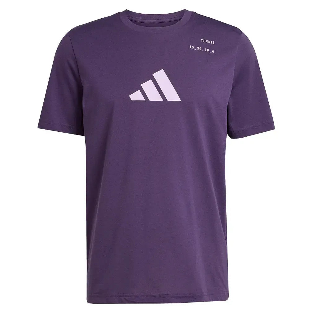 adidas Men's Category Graphic Tennis Tee - Aurora Plum