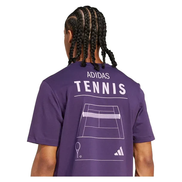 adidas Men's Category Graphic Tennis Tee - Aurora Plum