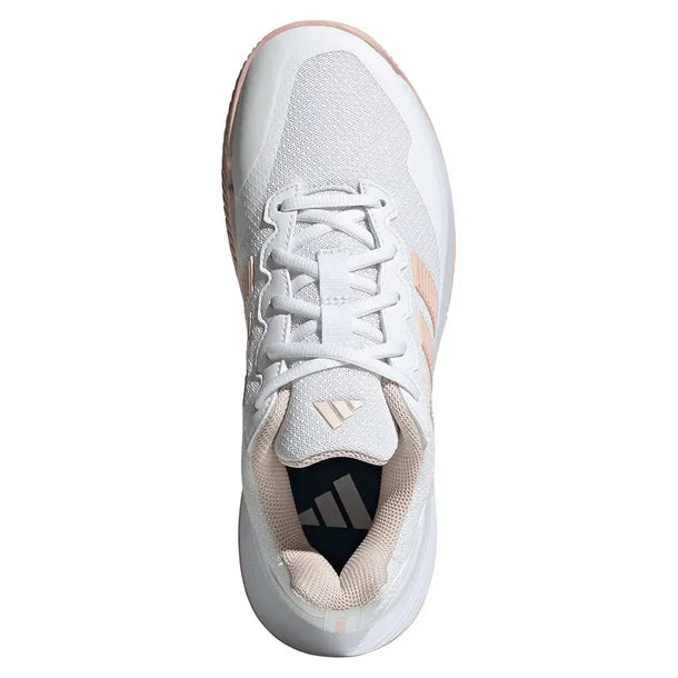 adidas Women's GameCourt 2 Tennis Shoes Core White and Pink