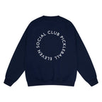 Eleven Social Club - The Courtside Crewneck - Light Blue/Navy/White