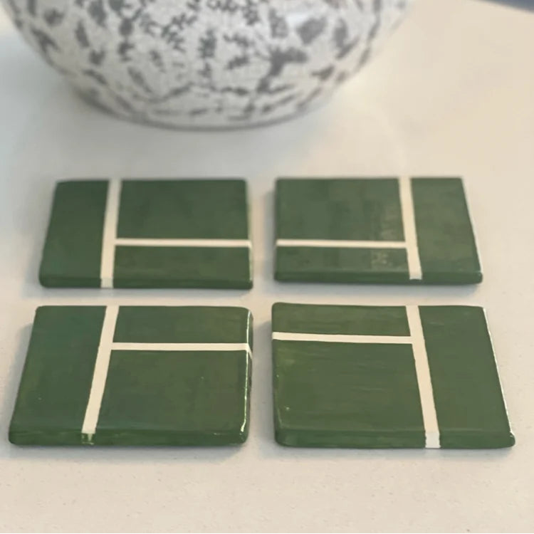 Tennis Court Coaster Set (2 Coasters Per Set)