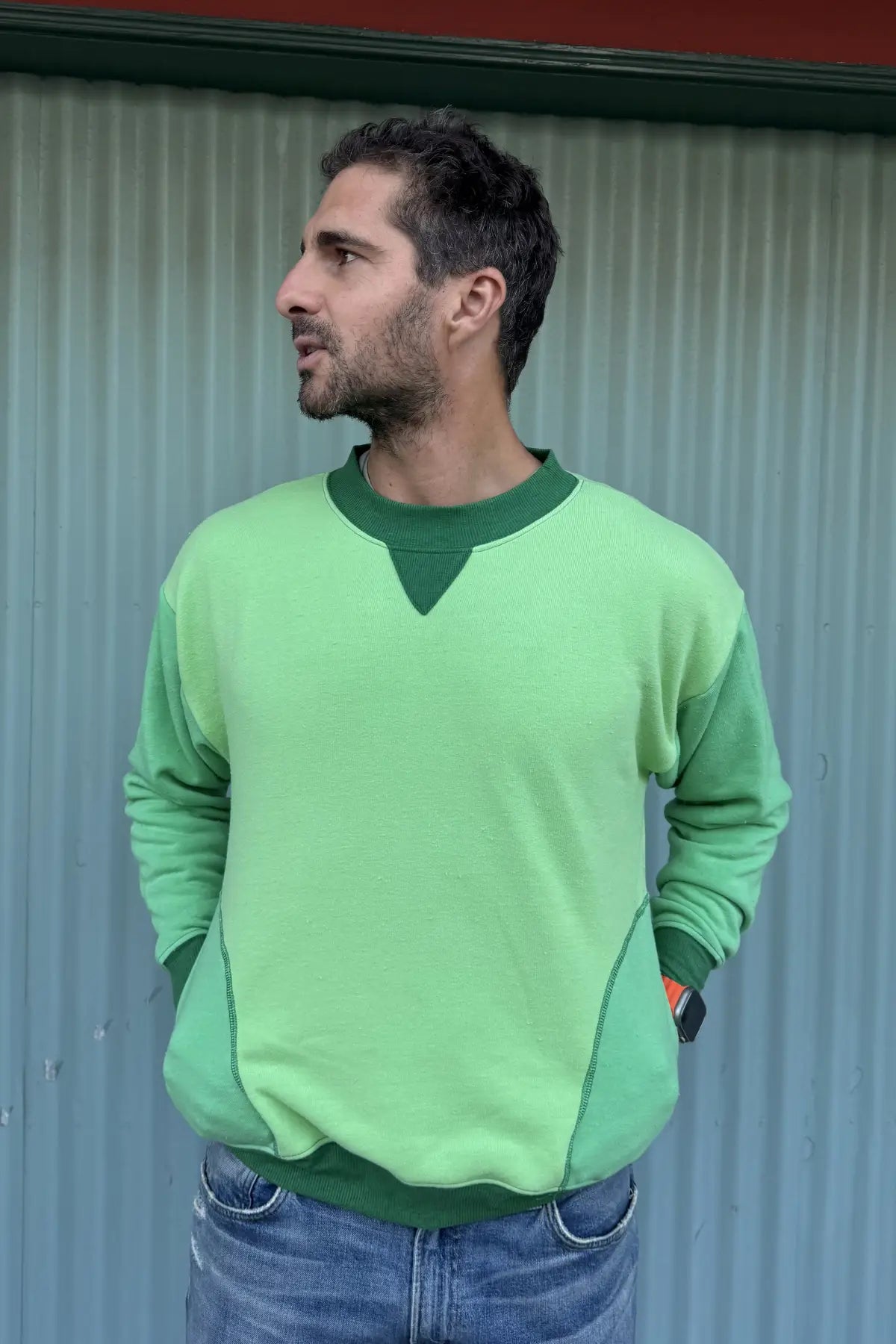 The 50 Shades of Green Pocket Crew (only a couple left in each size)