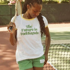 The Future is Forehands Ringer Tee - White