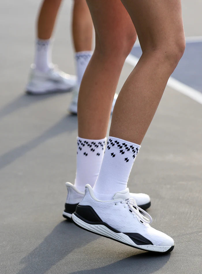 Eleven Social Club -  The Black Triumph Pickleball Socks - Black/White