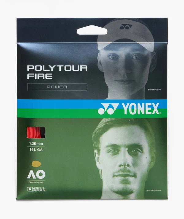 Yonex PolyTour Fire 16L/1.25 String Red