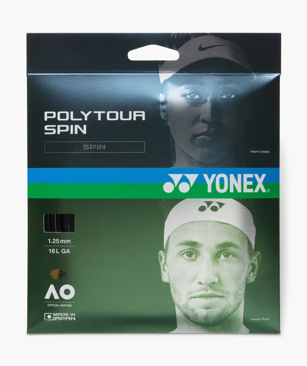 Yonex PolyTour Spin 16L/1.25 String Black