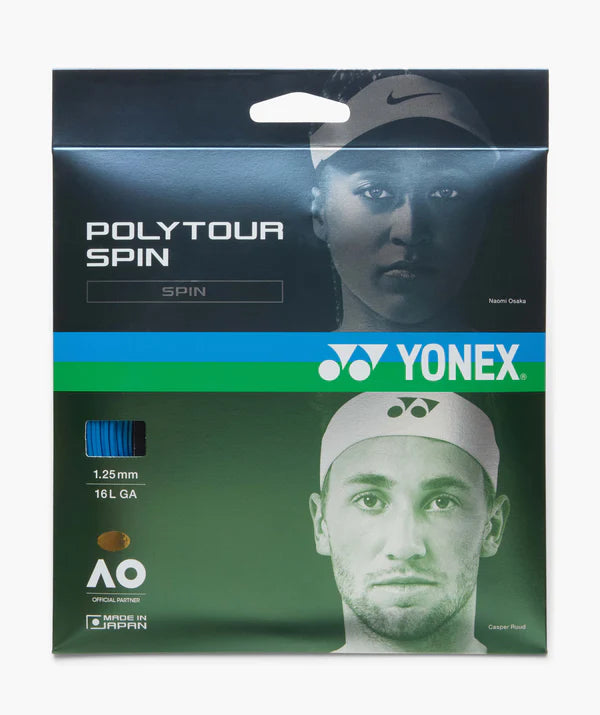 Yonex PolyTour Spin 16L/1.25 String Cobalt Blue