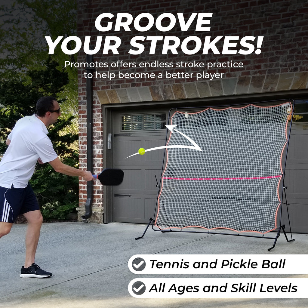 Tourna Rally Pro Adjustable Tilt Rebound Net (7x7 ft) for Tennis and Pickleball